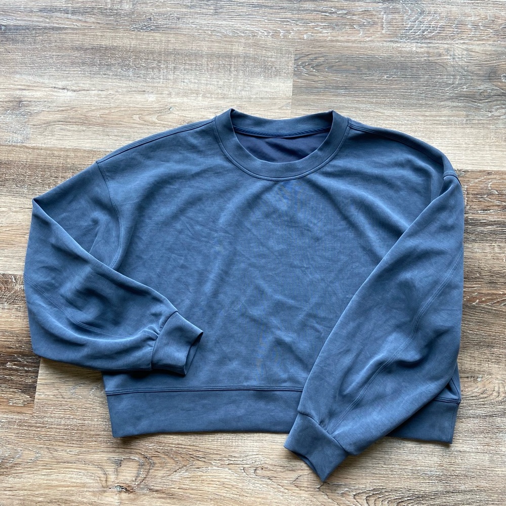 Lululemon Perfectly Oversized Cropped Crew Softstreme Mineral Blue Size 10
